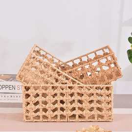 批发手工编织日用品收纳筐储物收纳篮镂空桌面杂物收纳筐