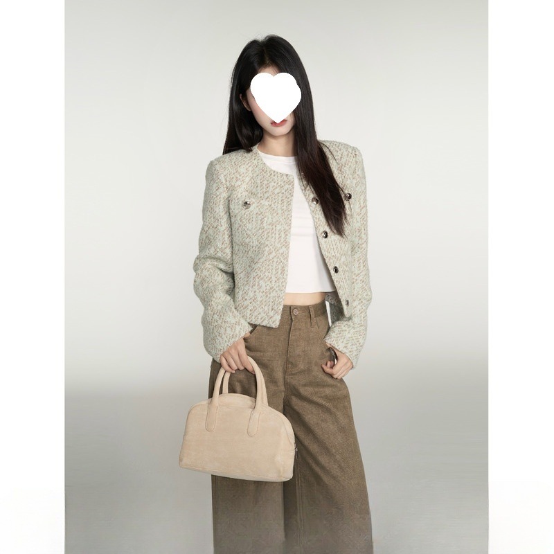 Cross-Border Small Fragrance Short Coat for Women in Autumn, New Korean Style, Fashionable Tweed Coat