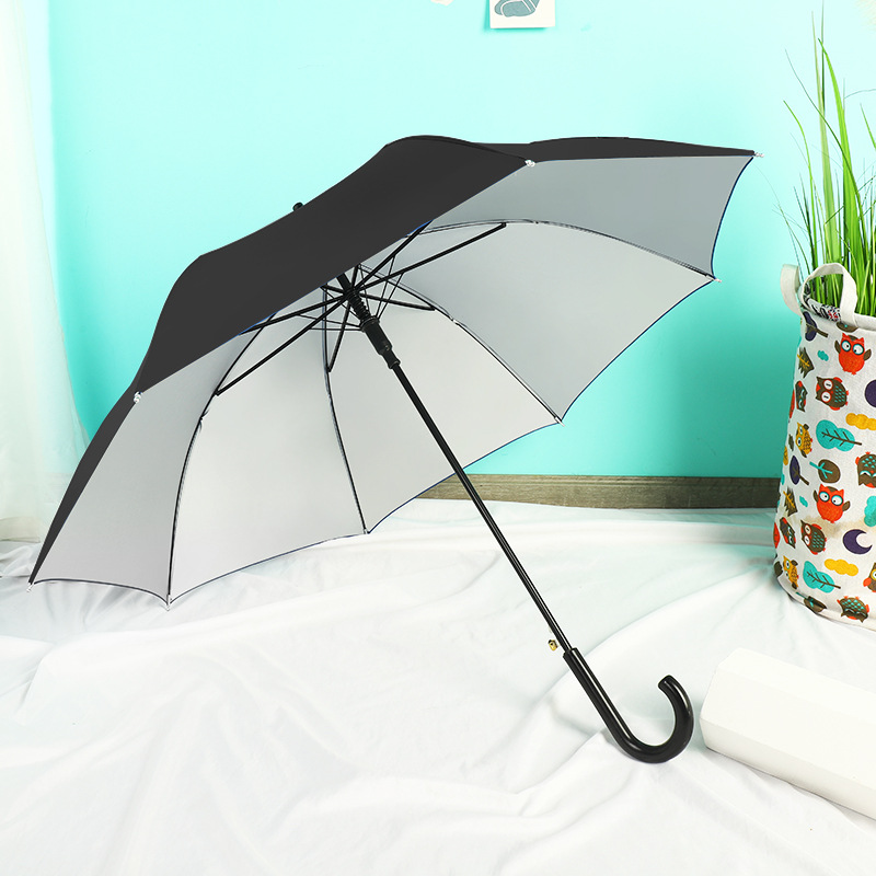 Mango curvo de madera maciza paraguas de golf paraguas de negocios abierto automático de 25 pulgadas paraguas recto de los hombres paraguas de publicidad de logotipo impreso