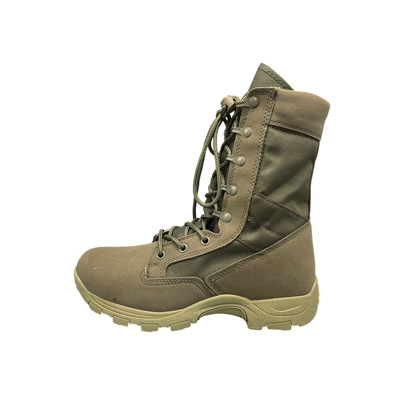 Montañismo al aire libre, entrenamiento de campo, botas militares de campo de batalla, nuevas herramientas de rescate de aventura impermeable de caña media y alta, botas tácticas del desierto al por mayor