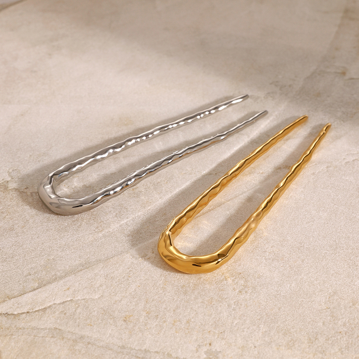 JEDING acero inoxidable en forma de U pinzas de cabello estilo de alta calidad pinzas de cabello tenedor tocado de acero de titanio joyas de cabello transfronterizas