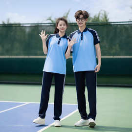 夏季学生校服套装初中高中运动会男女同款班服团体服合唱服短袖