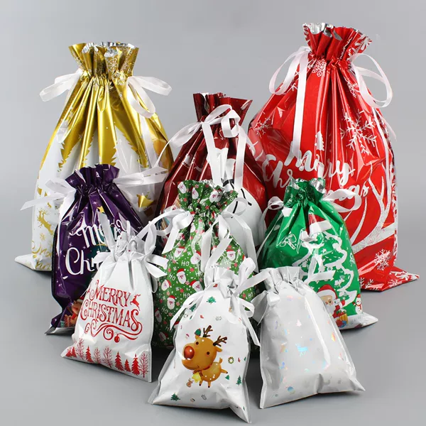 Cross-Border Christmas Gift Bags 2026 New Model Amazon Hot-Selling Christmas Gift Bag Set Drawstring Bag Candy Bag