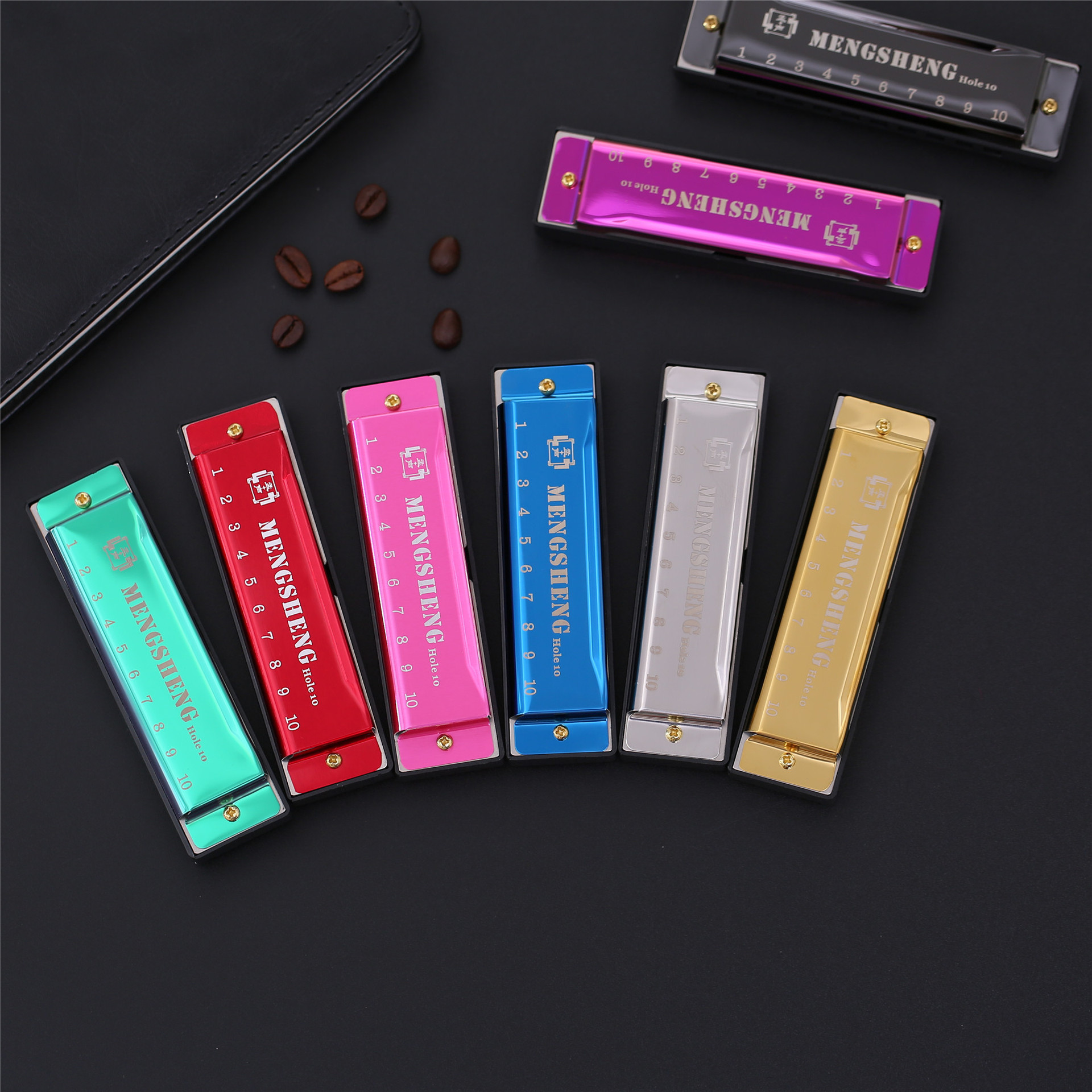 Student 24-Hole Polyphonic Copper Core Kidsren's Orff Musical Instrument Educational Toy C Key 10-Hole Metal Small Harmonica Toy