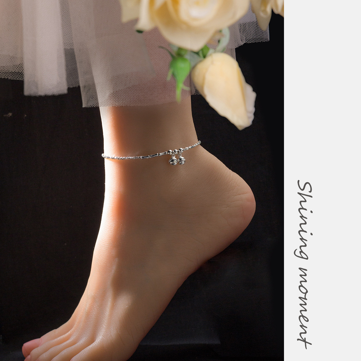 Eloch S925 plata nuevo diseño ligero de nicho de lujo de alto nivel de bambú campana de plata pulsera de bola S7512