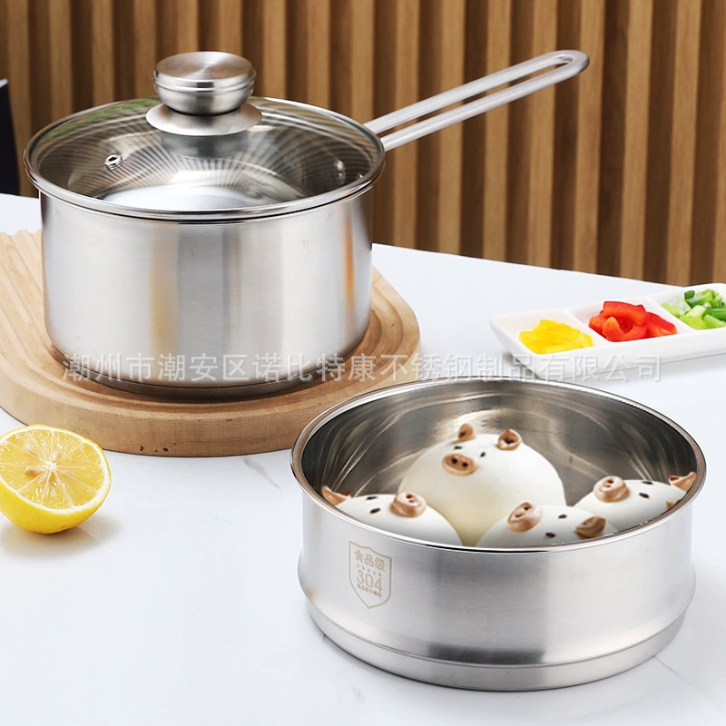 Набор кастрюль из нержавеющей стали 304, многослойное дно, пароварка, кухонная утварь, утолщенная молочная кастрюля, маленькая суповая кастрюля, антипригарное покрытие