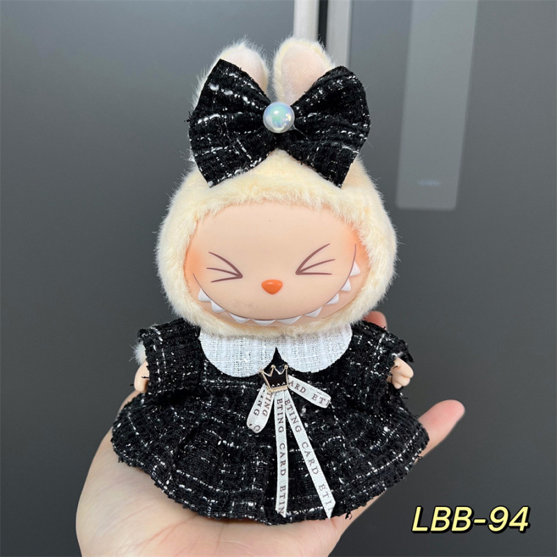 Labubu 着用可能なベビー服ビニールラブブ 17 センチメートル人形かわいいドレスアップカジュアルスーツスカートぬいぐるみ服|undefined