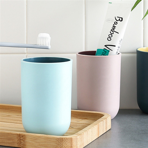 Creative Two-Color Double-Layer Sandpaper Home Toothbrush Cup Couple Simple Soft Plastic Couple Toothbrush Cups