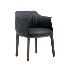 意式极简白腊木餐椅设计师高端酒店家用轻奢洽谈椅dining  Chair