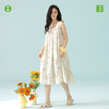 【抗菌新疆棉】a类拉架棉夏季无袖吊带睡裙女士纯棉宽松版家居服