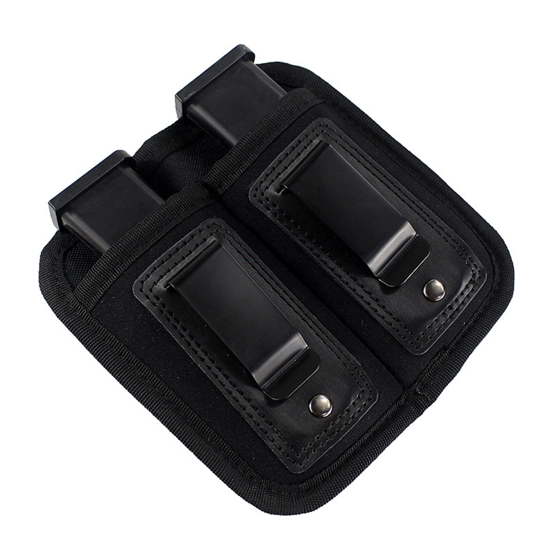 Outdoor Universal Tactical 9mm Double Bullet Bag, Diving Material Magazine Cover, Quick Pull Invisible Holster
