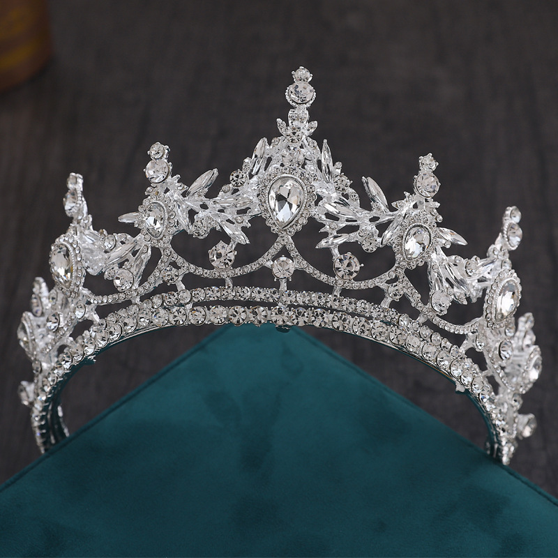 137g Weight Crown Hair Accessories Type Glam Crown Alloy Inlay Rhinestones Crown