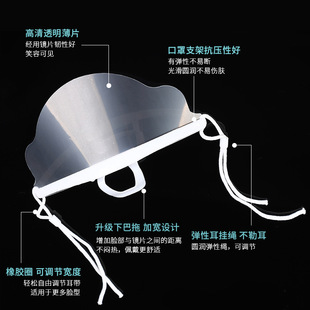 Customized Oem Pe Plastic Catering Mask Anti-Fog Transparent Anti-Spray Foam Hotel Hygiene Transparent Food Mask Processing