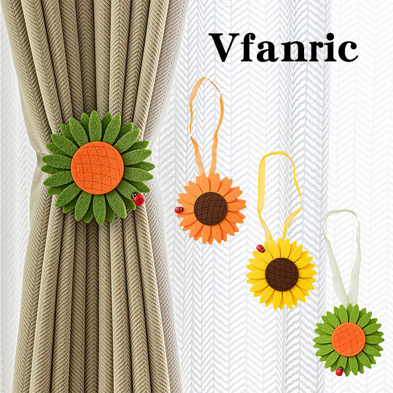 curtain parts Northern Europe Non-woven fabric Sun flower silk ribbon curtain Bandage Magnet curtain Window screening Ligature Bundled with