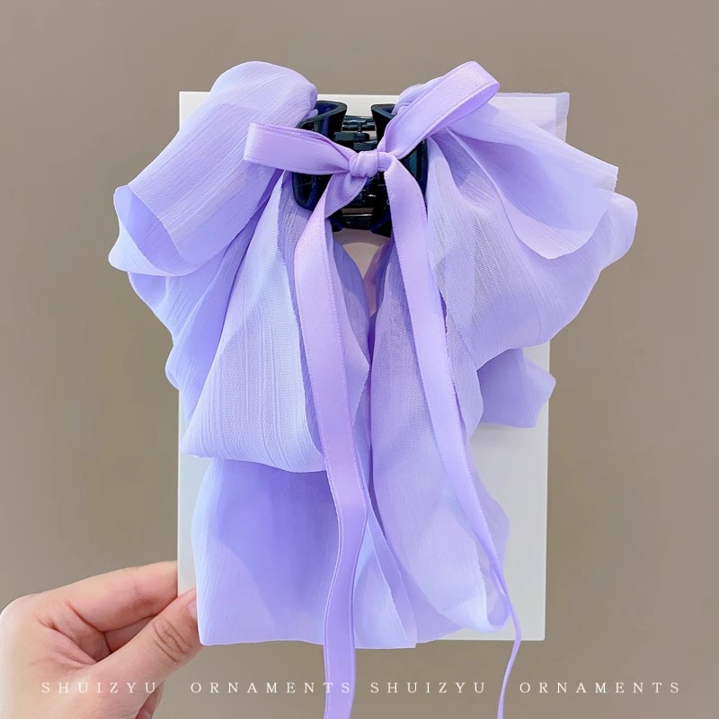 Gran clip de agarración de arco de caballo de cola de caballo baja mujer cabeza trasera mitad de cabello de tiburón clip de cabello de princesa en fuga