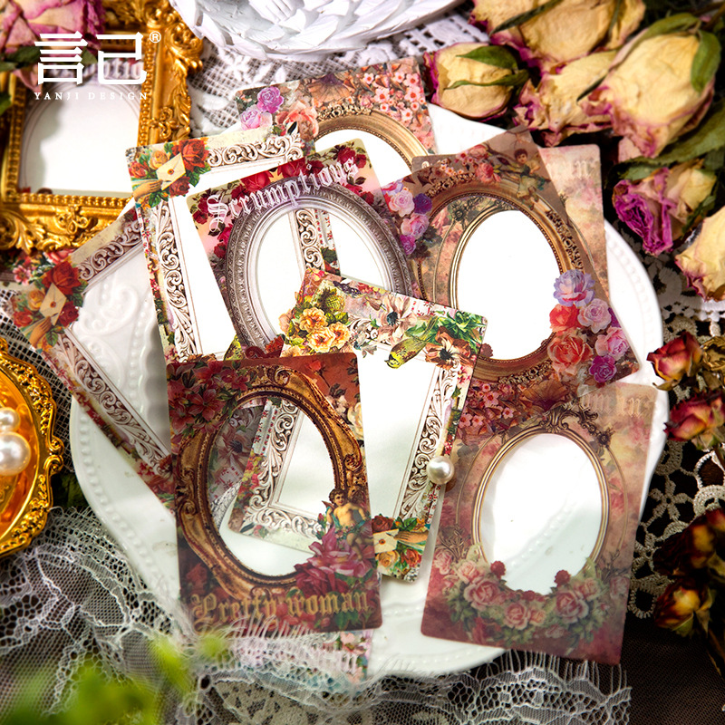 Yanji Material Paper Victoria's Commemorative Series Retro Border Handbook Material Decoration Base 30 Sheets