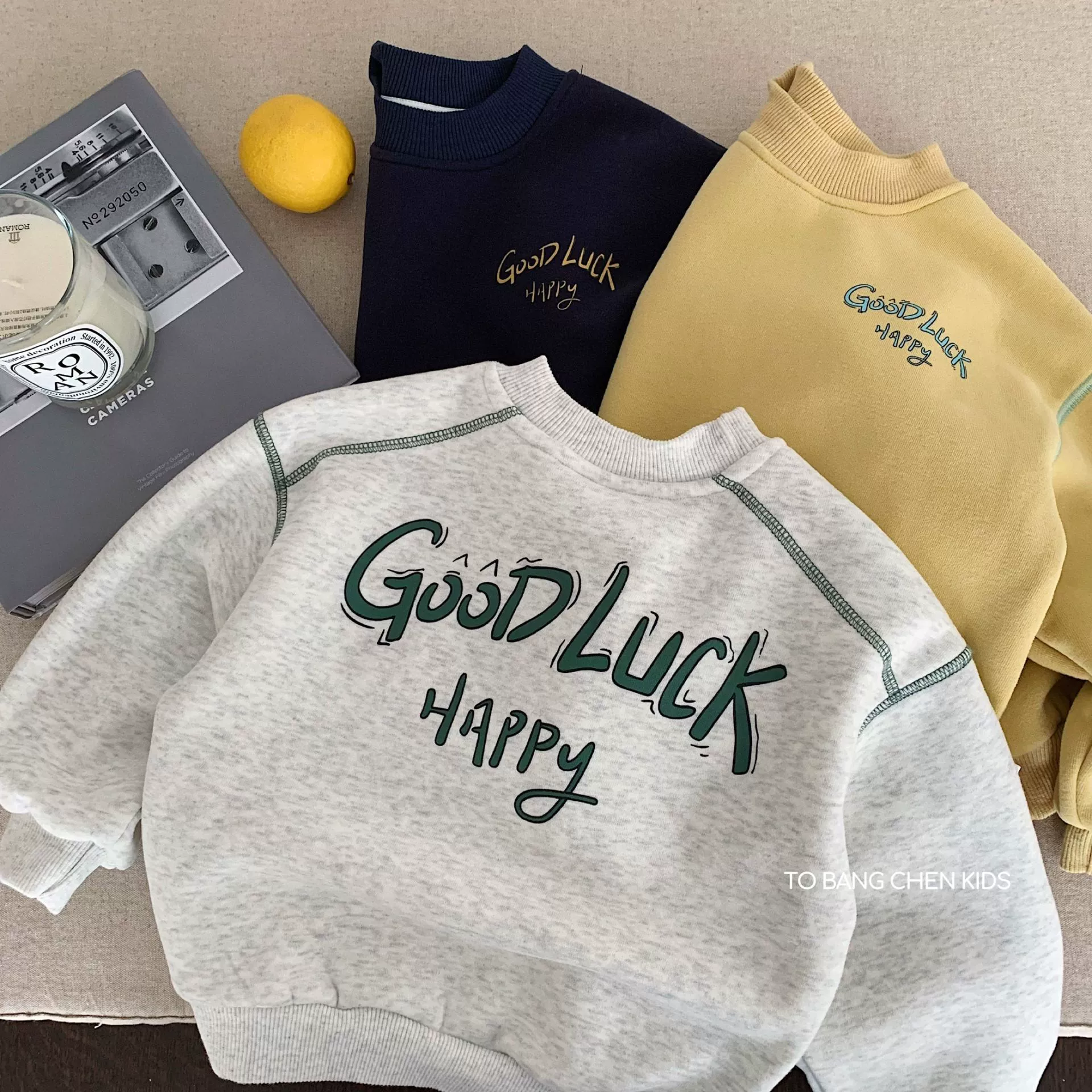 邦诚儿童冬装卫衣2025新款韩版男女童字母套头加绒打底衫宝宝衣服