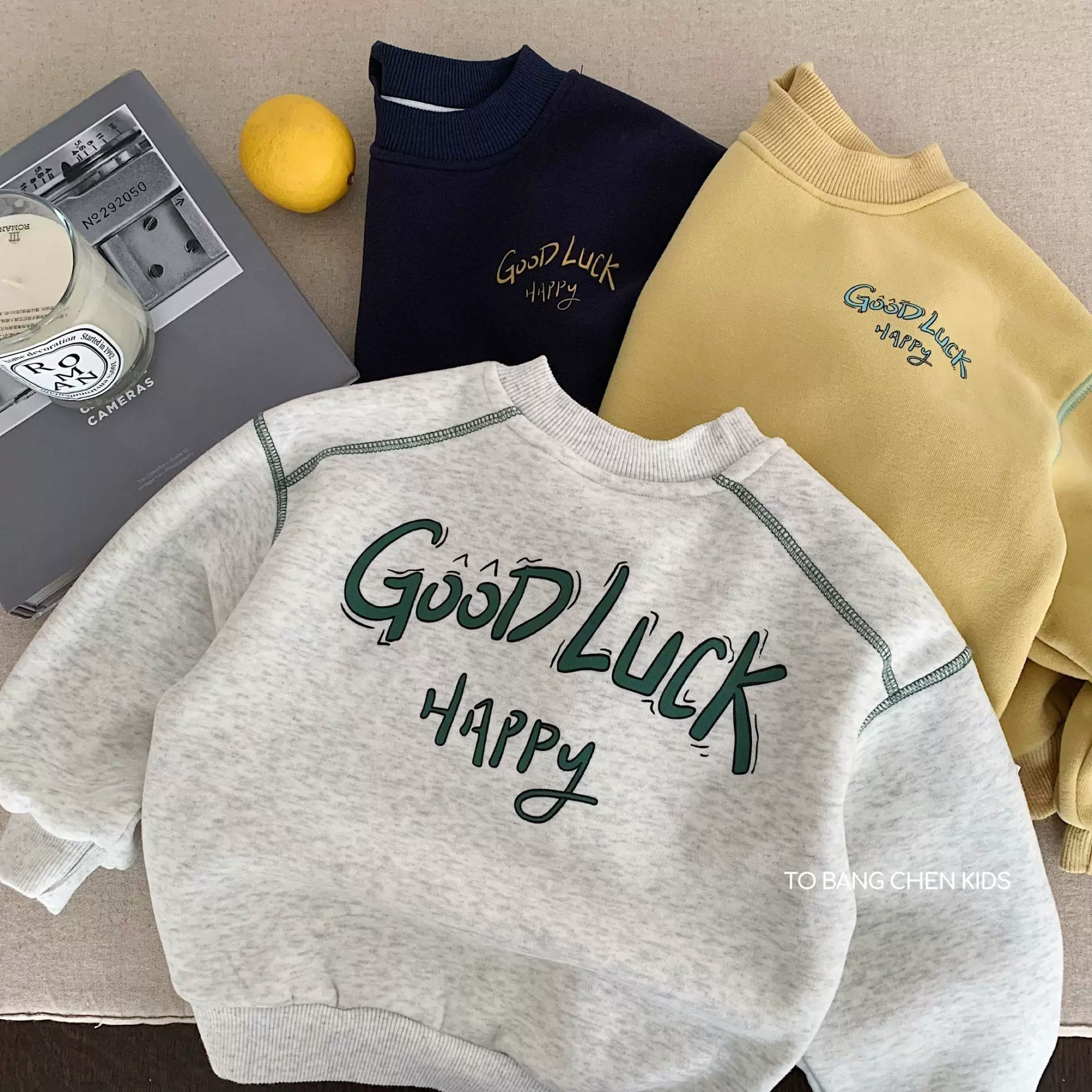 邦诚儿童冬装卫衣2025新款韩版男女童字母套头加绒打底衫宝宝衣服