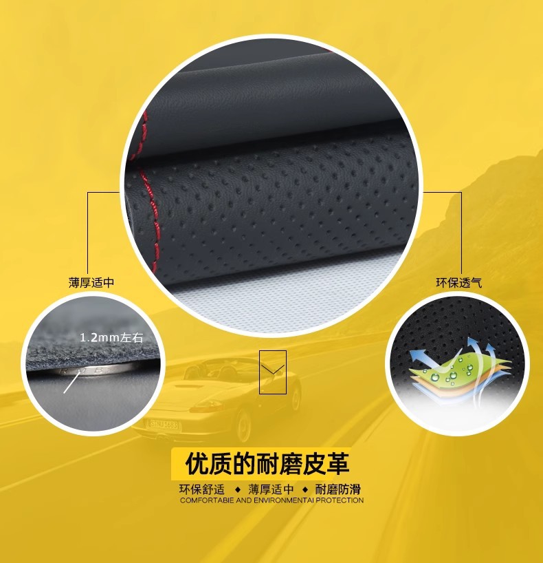 Suitable for Mitsubishi Pajero V93 Steering Wheel Cover Genuine Leather Hand-Stitched 11 Pajero V73 Special Handlebar Cover All-Inclusive