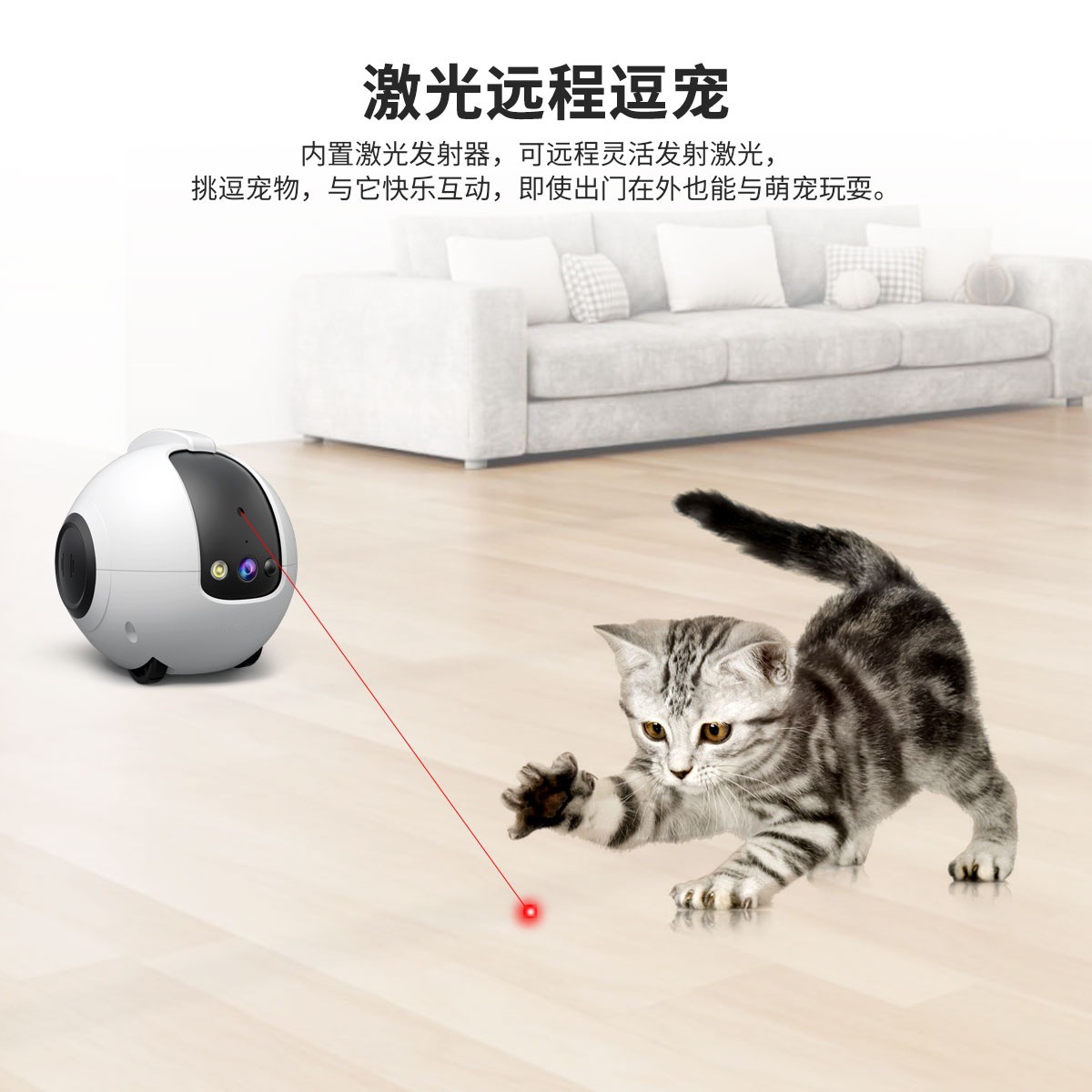 跨境智能机器人逗猫电动玩具宠物监控WiFi无线逗猫棒猫咪玩具批发