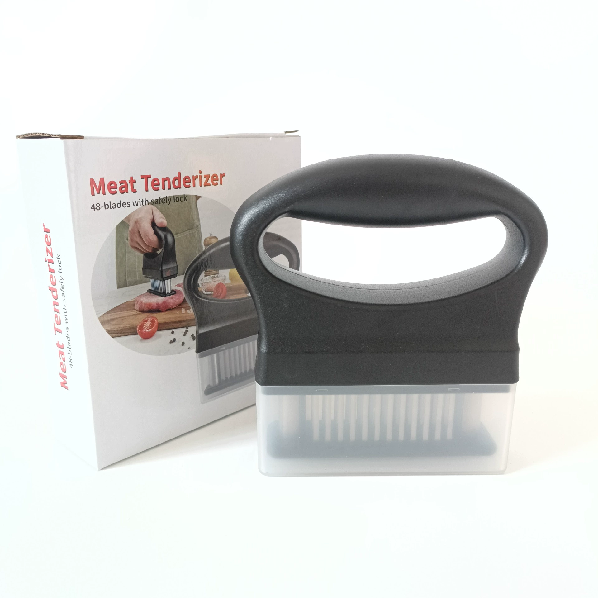 Мясной tenderizer на 48 игл, игла для рыхления мяса, нержавеющая сталь, устройство для отбивания/прокола мяса (для отбивки стейка/разрушения сухожилин)