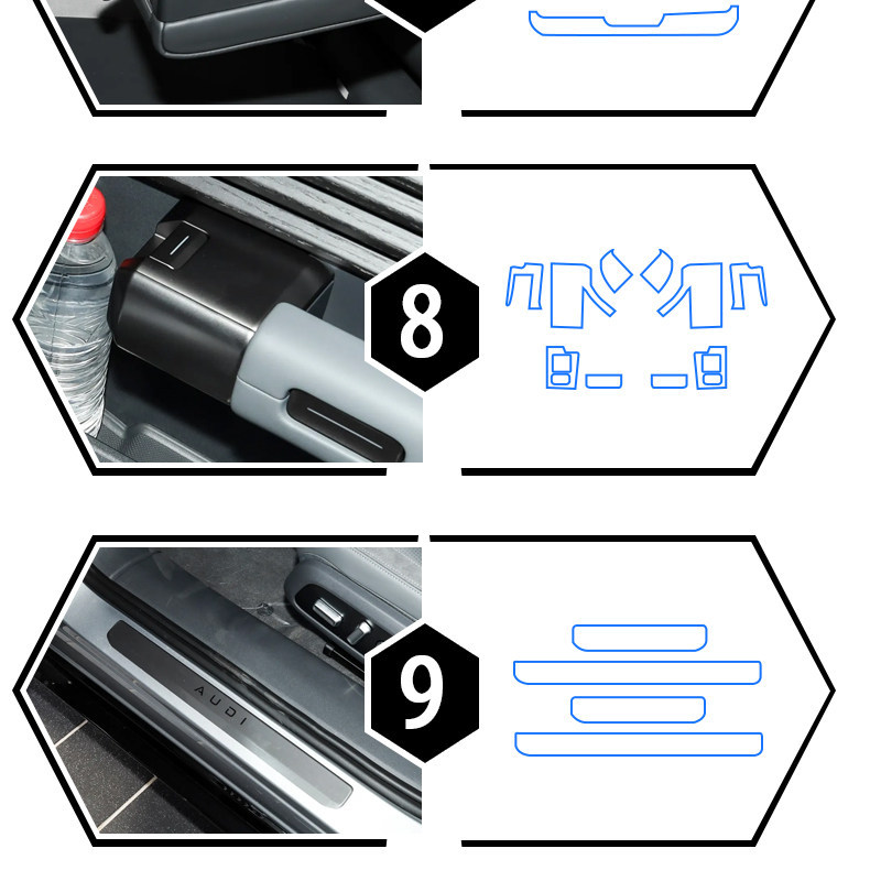 25-26 Audi E5 Sportback instrument and navigation screen film, interior protection film for the central control system, modification