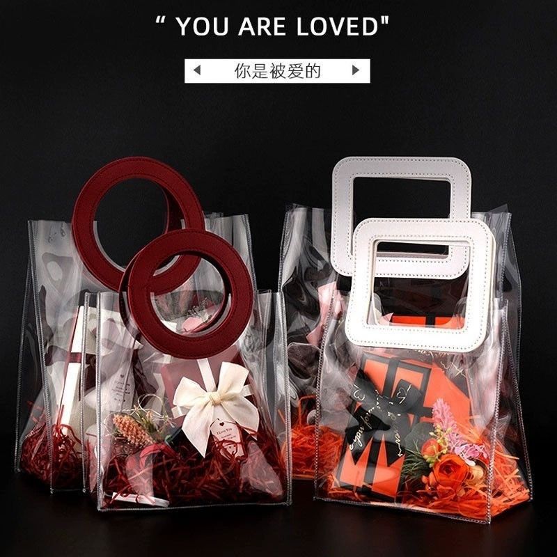透明袋满月礼圣诞节礼品袋 PVCins风伴手礼 结婚生日手提袋礼物节