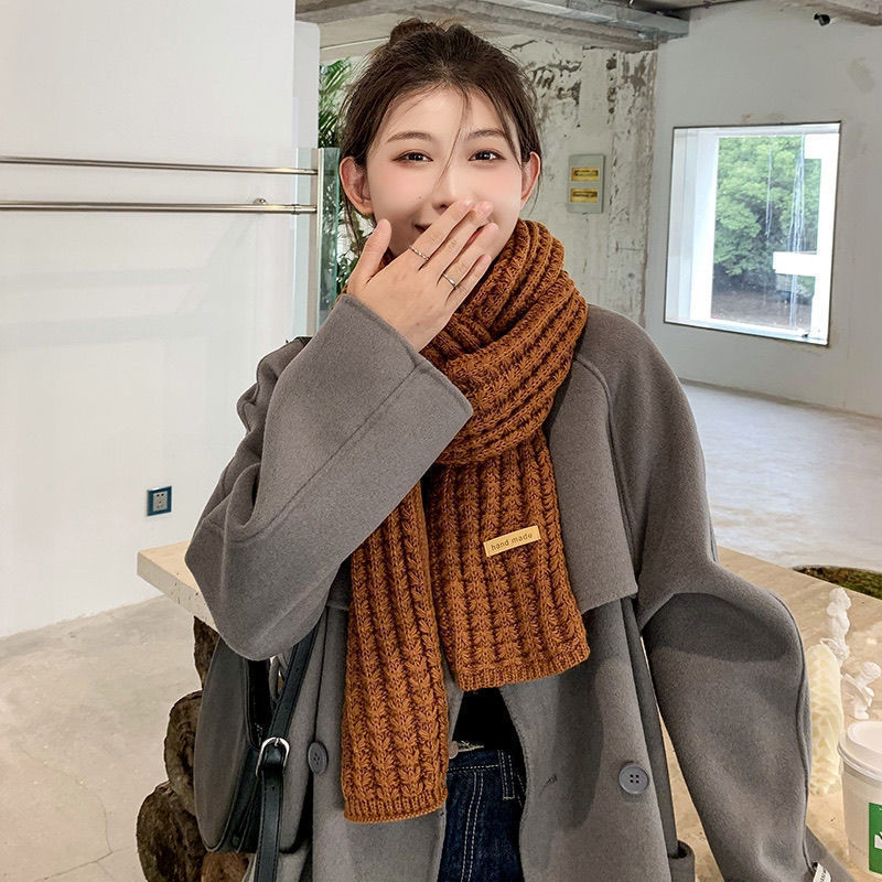 女性用スカーフ、冬用多用途、暖かい、カップル、学生、ネックプロテクター、模造カシミヤニットウール、女の子用スカーフ、男性用高級スカーフ|undefined