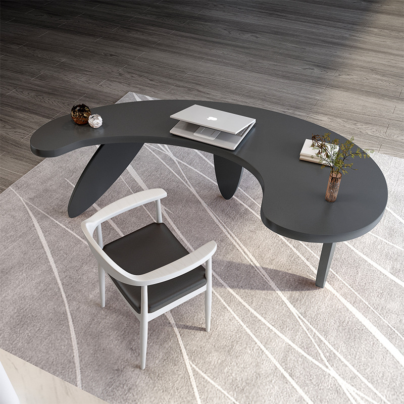 Escritorio de diseño de madera maciza lujo ligero dormitorio moderno minimalista creativo escritorio de computadora de escritorio de arco escritorio de forma especial