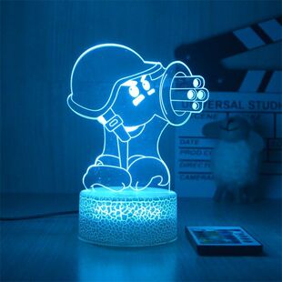 Game Plants vs Zombies night light creative gift machine gun shooter multi-color lighting lamp niche high sense