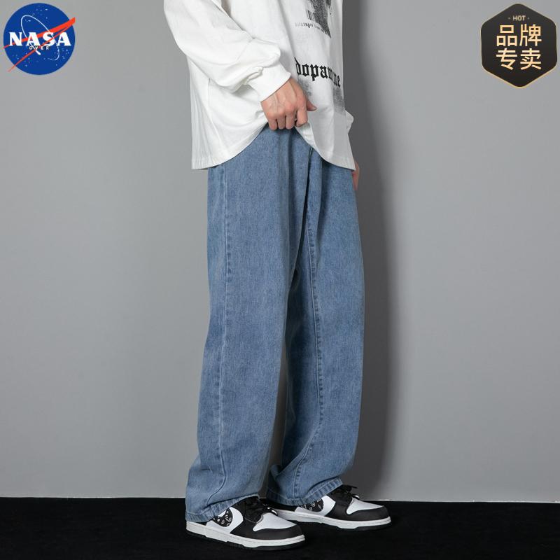 NASA Brand High Quality Casual Jeans 2025 Spring and Autumn Men's Straight Pants Loose Korean Trousers NASA Brand High Quality Casual Jeans 2025 Spring and Autumn Men's Straight Pants Loose Korean Trousers