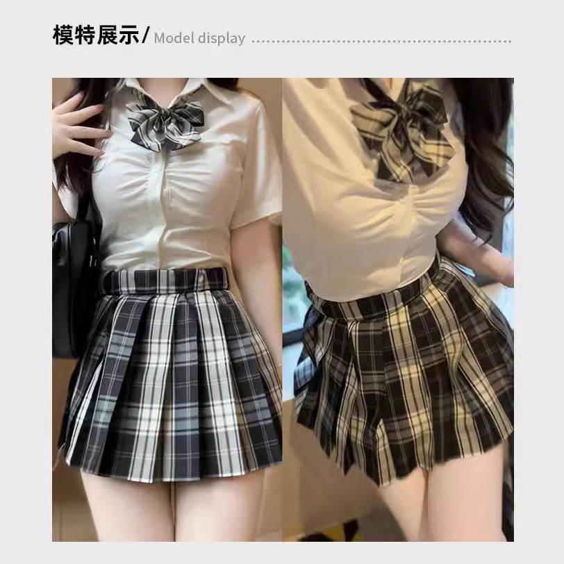 칠판 JK 유니폼 런던 저녁 뉴스 일본식 주름 치마 여학생 반팔 셔츠 대학 스타일 세트