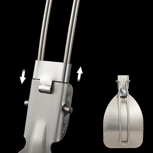 Outdoor folding frying shovel camping portable 304 stainless steel rice shovel barbecue picnic tableware mountaineering travel spatula
