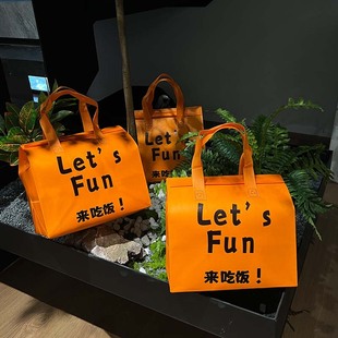 Catering non-woven insulation bag aluminum foil barbecue cake take-out insulation packaging bag take-out packaging bag custom logo
