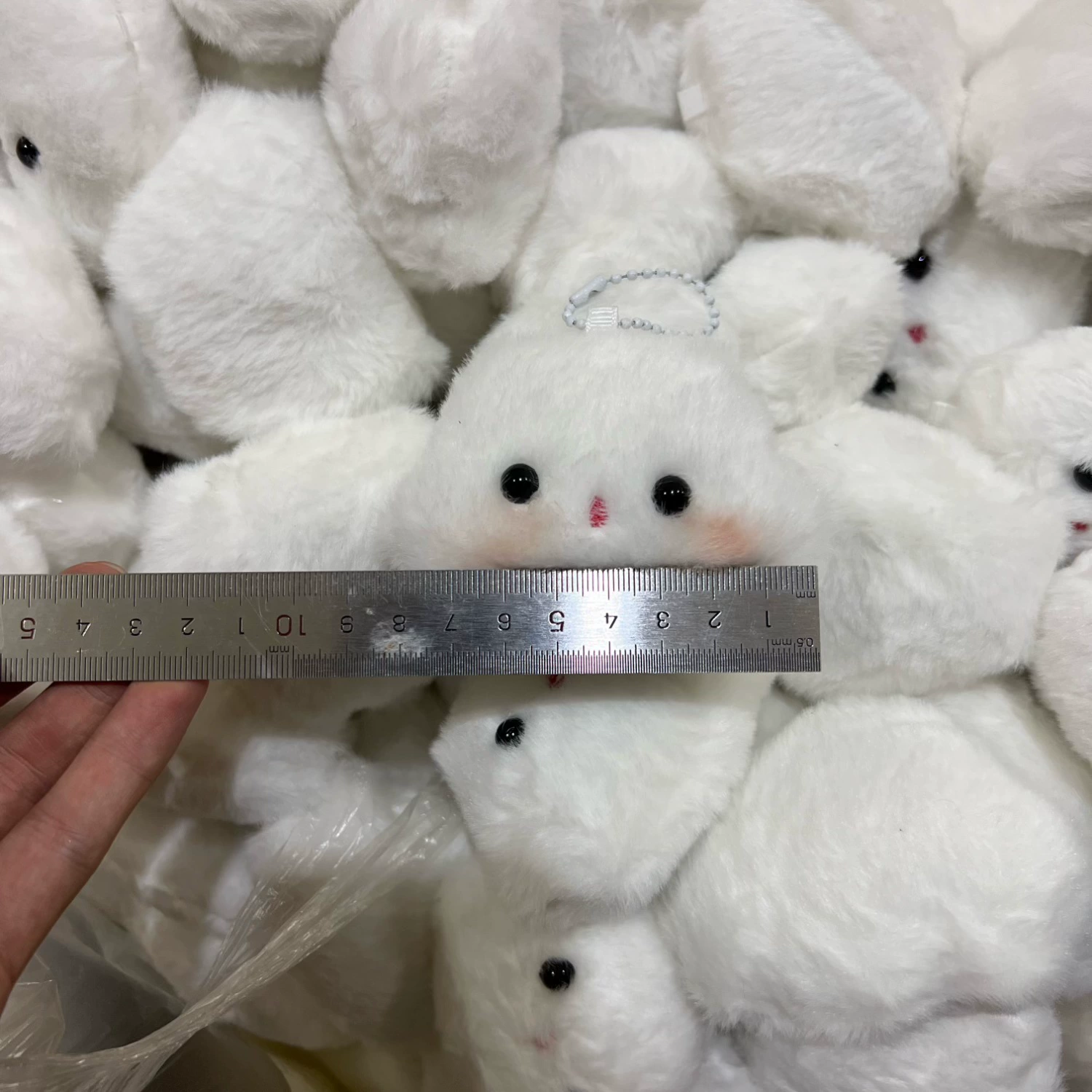 Ghost cute doll, face blush, keychain