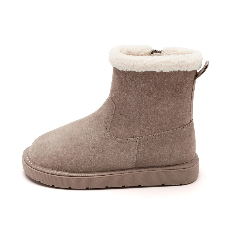 Botas de nieve Augu Shiden para mujer, con suela gruesa y forro polar, modelo 2025, botas cortas de algodón, estilo casual y moderno.