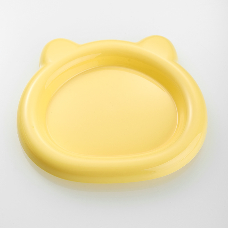创意可爱小猫造型盘子家用餐饮商用加厚防摔PP塑料糕点甜品小吃碟|undefined