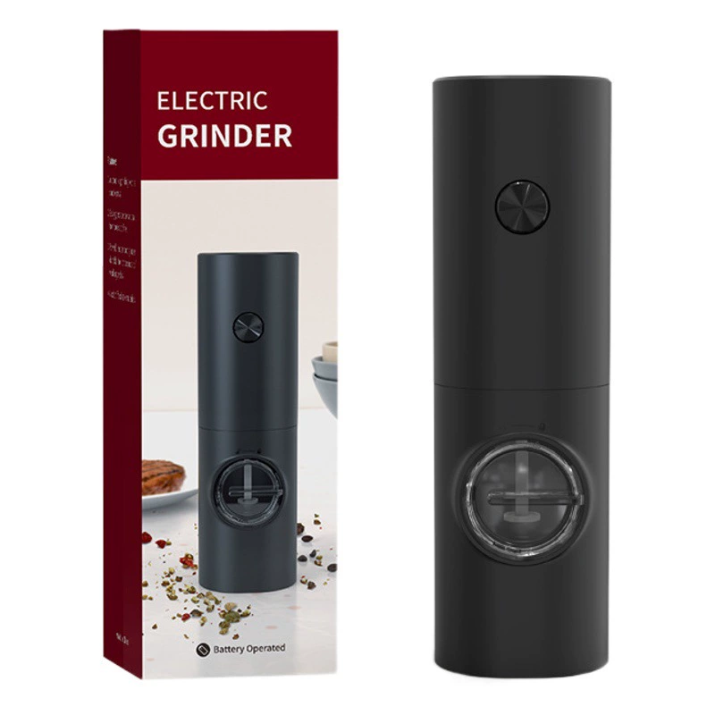 Kolitong Черная мельница для перца Новая гравитационная Индукционная электрическая кнопка из нержавеющей стали Мельница для морской соли Прямые поставки с завода
