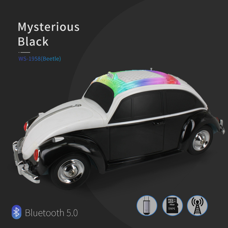 comercio exterior regalos transfronterizos graves escarabajos modelo de coche sonido bluetooth hogar multi-modo de reproducción altavoces juguetes