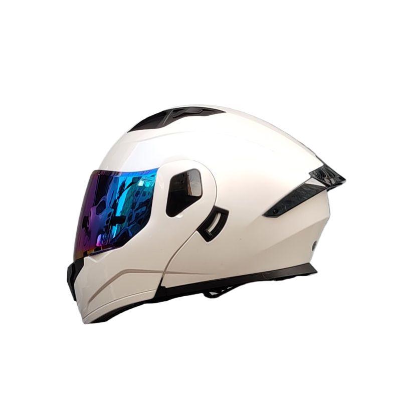 Motocicleta con doble espejo, casco para hombres y mujeres, casco para motocicletas, cuatro estaciones, cola de locomotora, casco Bluetooth, nuevo estándar nacional