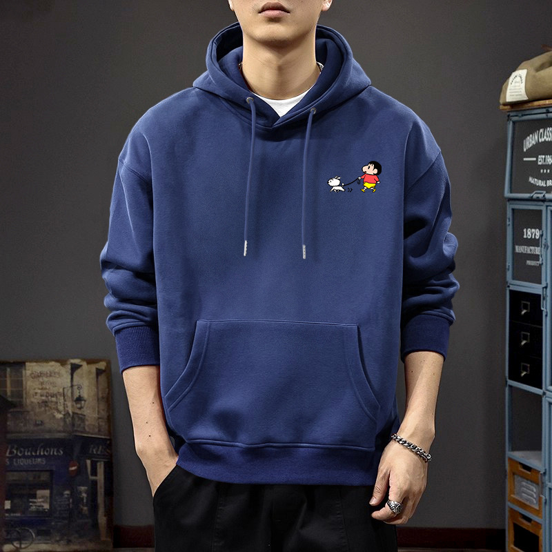 Otoño y invierno nuevo pesado sudadera con capuz pareja de terciopelo grueso marca de moda suelta chaqueta impresa americana para hombres y mujeres
