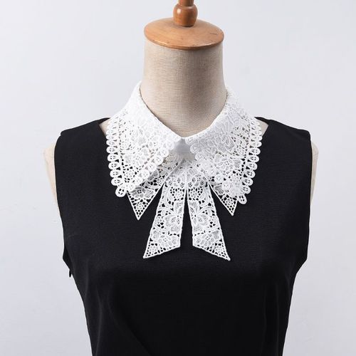 Korean-style versatile and fashionable bow collar, detachable collar for children and adults, decorative collar ring with floral edge lace accessory collar