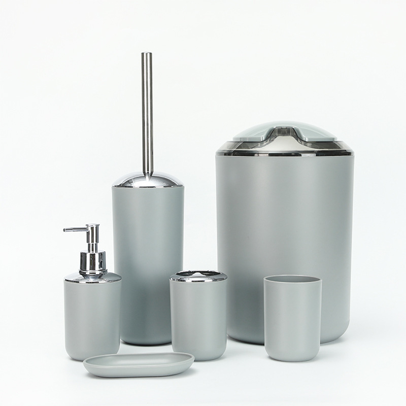 Bathroom Wash 6 Piece Bathroom Storage Kit Trash Juego de almacenamiento de baño