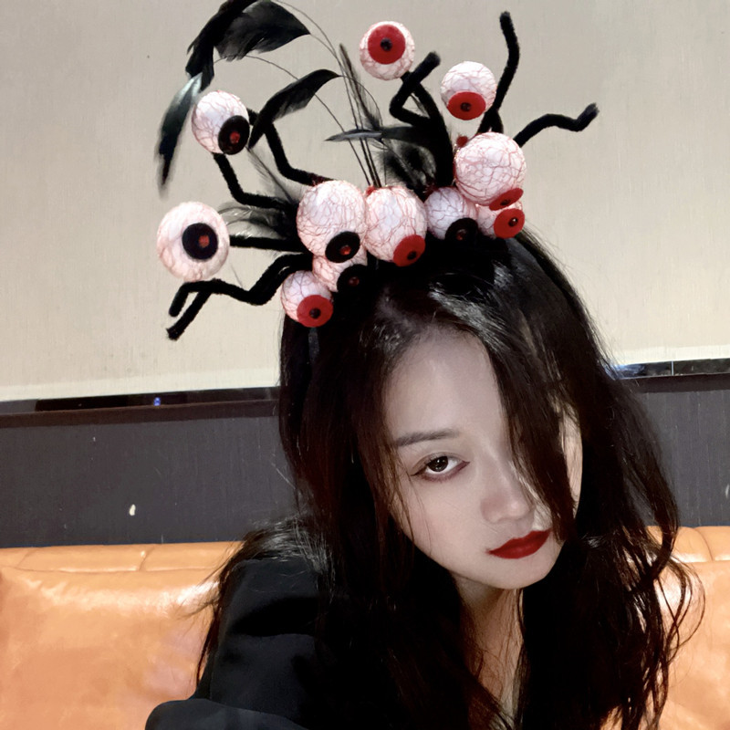 Carnival, Festival, Street Occasion Women's Hip-Hop Funny Halloween Pattern Mixing Lace Hair Band