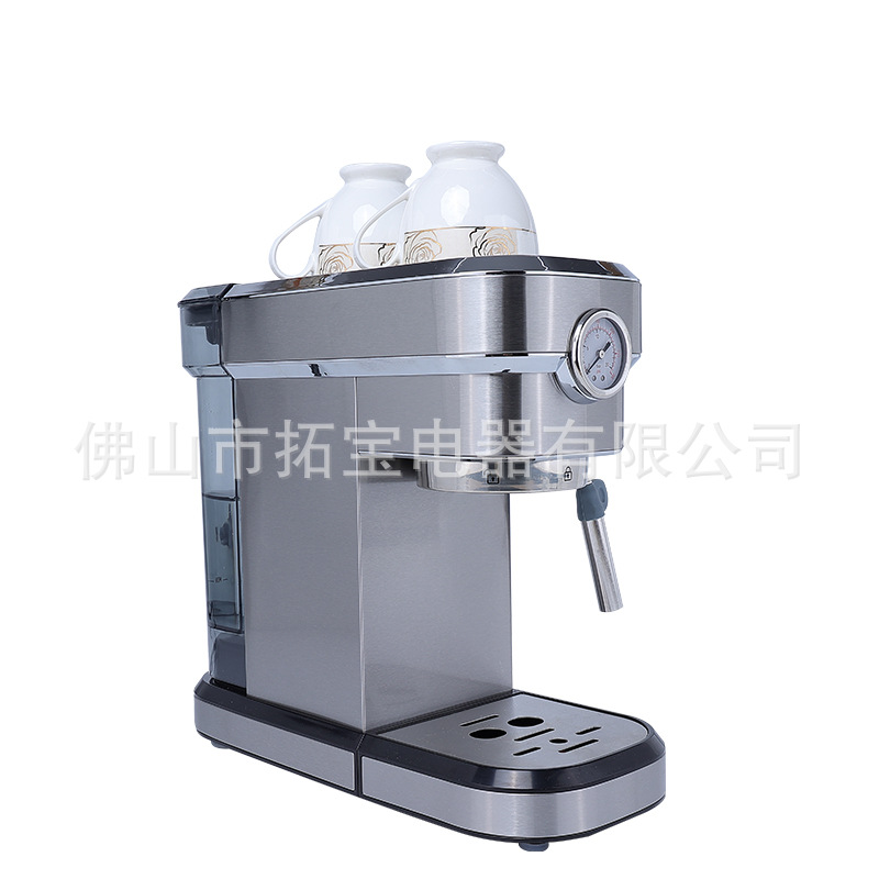 15bar semiautomática bomba italiana máquina de café de alta presión de espuma de leche de vapor toda la máquina de café de acero inoxidable con reloj