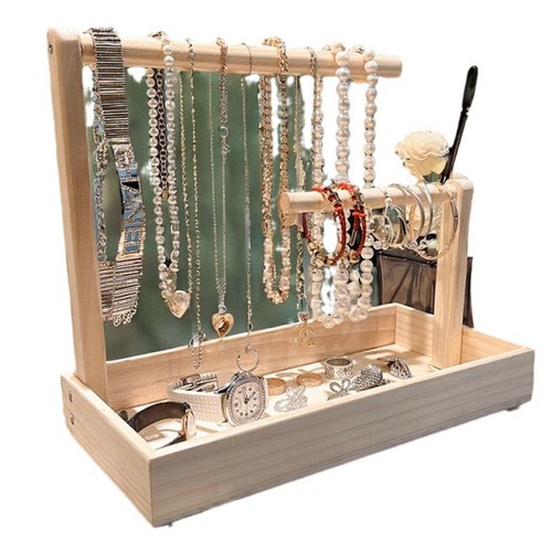 Wooden Bead Bracelet Desktop Storage Box Display Stand Watch Novelty Bracelet Bangle Bodhi Beads Antique Jade Ring Jewelry