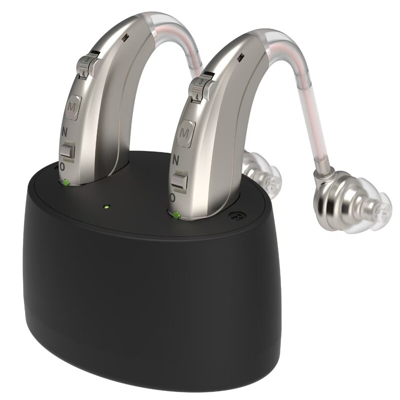 Cross-Border Dual Charging Base Hearing Aid for the Elderly, High-Quality No-Howling Amplified Hearing Aid, Overseas Version
