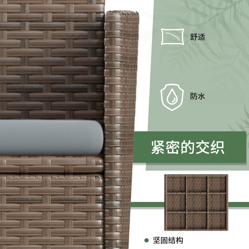 Villa patio exterior mesa de caña y silla de cuatro piezas set balcón de tela de caña mesa de té combinación