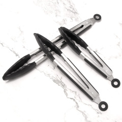 Source factory kitchen silicone food tongs stainless steel food clips bread clips baking clips steak tongs BBQ tongs