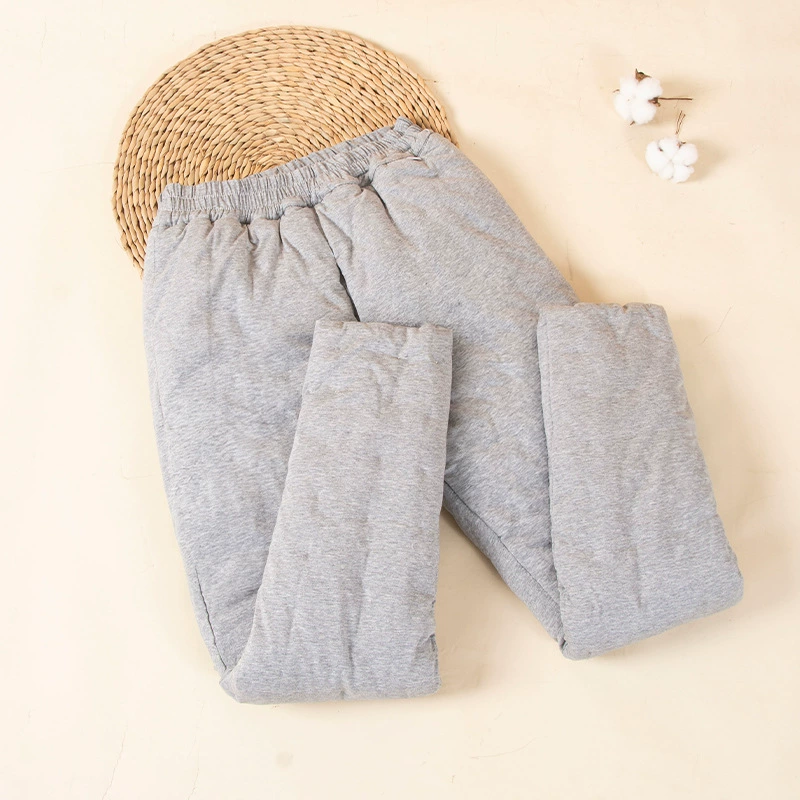 Зима Высокая талия Теплый ручной работы хлопок ватные брюки